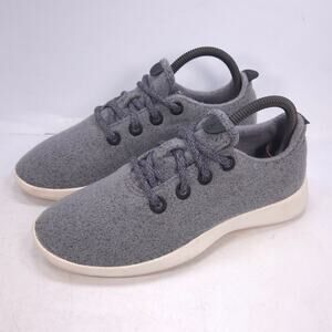 Allbirds Wool Runner Lace Up Athletic Running Shoe Womens Size 7 Gray White